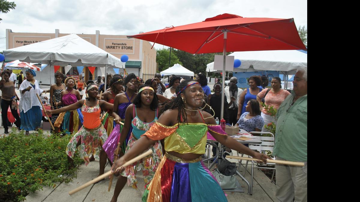 
Dancers perform at last year’s Haitian Caribbean book fair.
