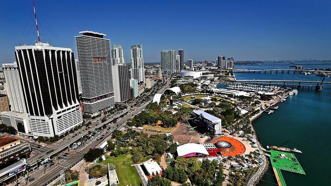 The stages are set on Wednesday, March 22, 2017 as final preparations are done for the weekend’s Ultra Music Festival in downtown Miami.