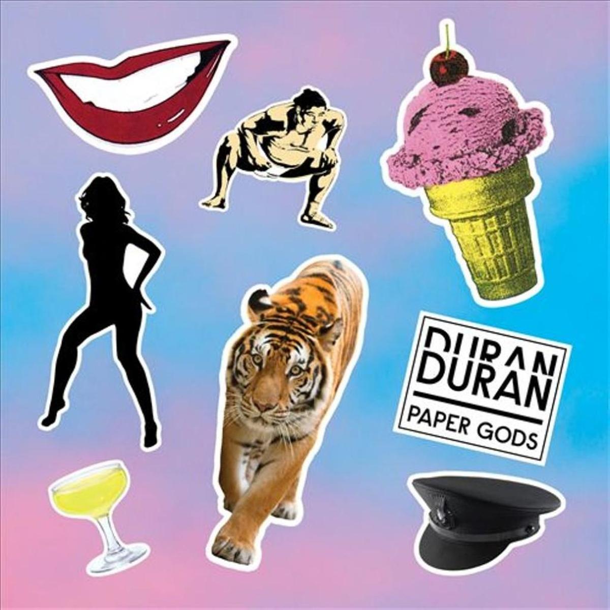 How many classic Duran Duran images can you spot on the cover of the British group’s current album, ‘Paper Gods?’