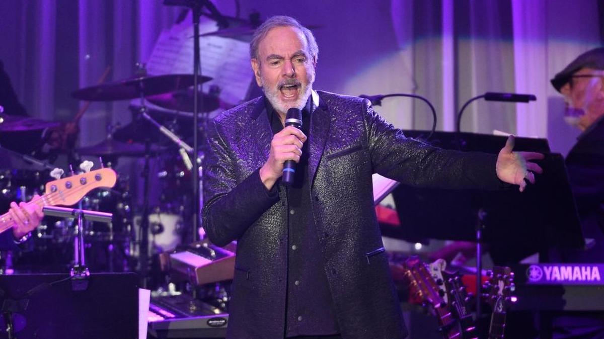 Neil Diamond performing in February 2017 at a pre-Grammy gala in Los Angeles.