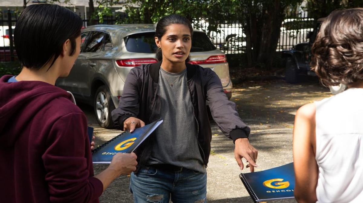 Otmara Marrero (center), plays tech whiz Izzy Morales in the new Miami-set series “StartUp,” on streaming network Crackle.