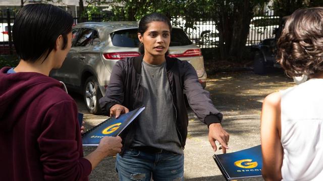 Otmara Marrero (center), plays tech whiz Izzy Morales in the new Miami-set series “StartUp,” on streaming network Crackle.