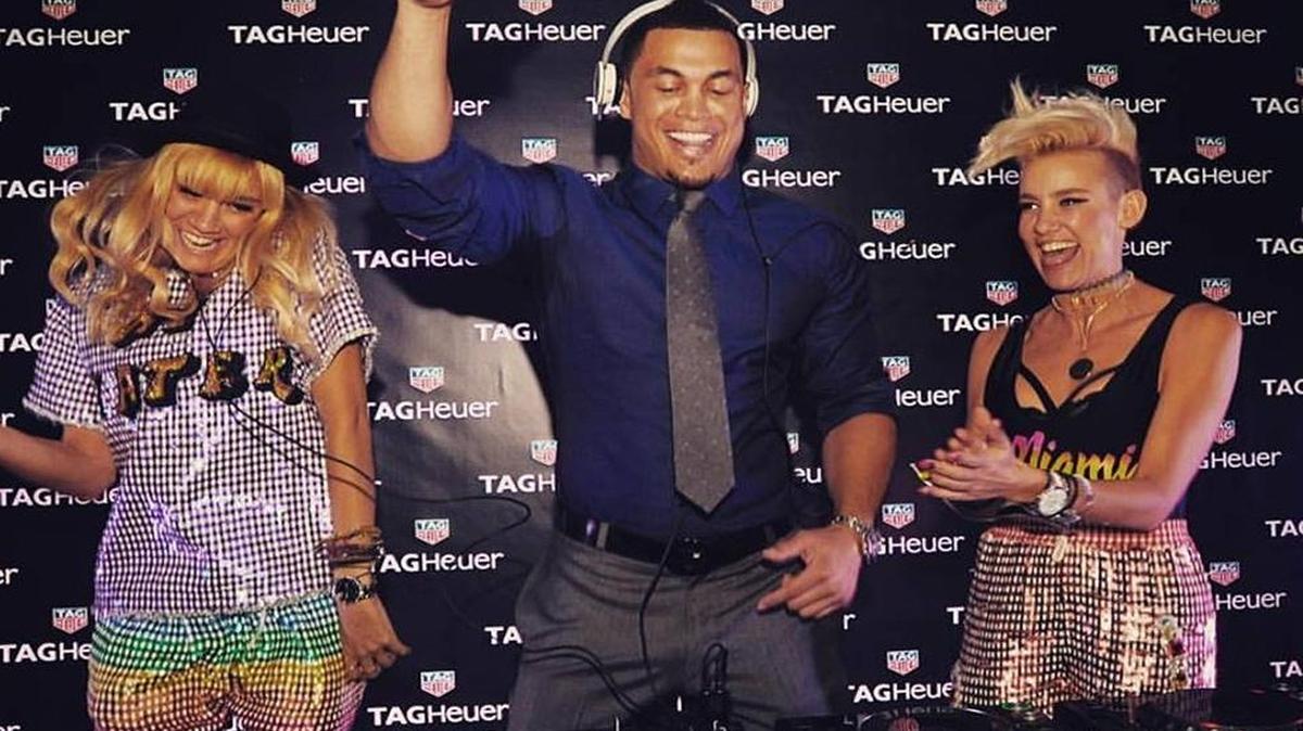 
Tag Heuer threw a big bash in Miami to celebrate their new brand ambassador, Miami Marlins right fielder Giancarlo Stanton. On hand to celebrate with Stanton and Tag Heuer were veteran brand ambassadors the Nervo sisters, DJs/twins Olivia and Miriam Nervo
