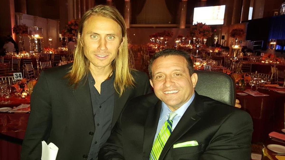 Freelance Getty photographer Bryan Bedder with Alan T Brown