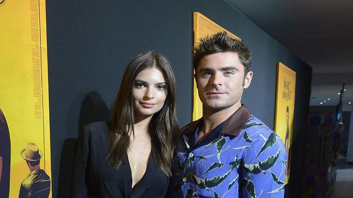 
MIAMI, FL - AUGUST 15: (EXCLUSIVE COVERAGE) Emily Ratajkowski and Zac Efron attend "We Are Your Friends" screening at Regal Cinemas South Beach Stadium 18 on August 15, 2015 in Miami, Florida. (Photo by Gustavo Caballero/Getty Images) 
