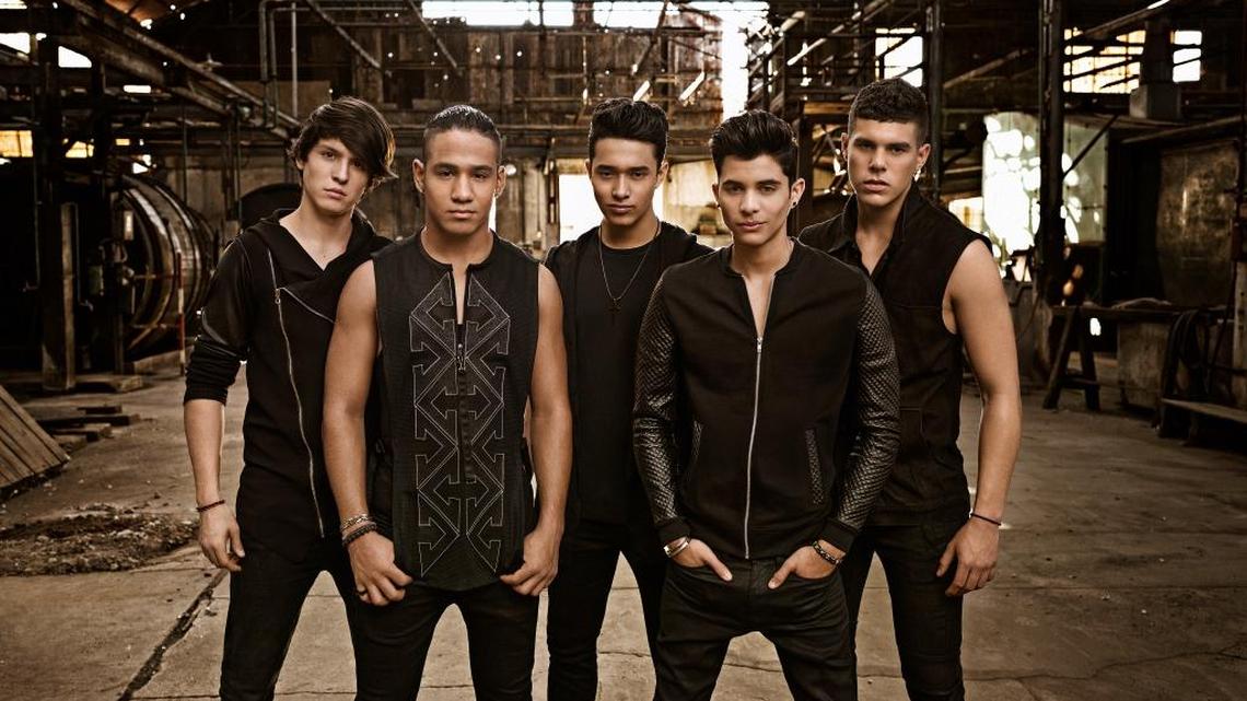 CNCO, L to R: Christopher Vélez, Richard Camacho, Joel Pimentel, Erick Brian Colón and Zabdiel de Jesús.