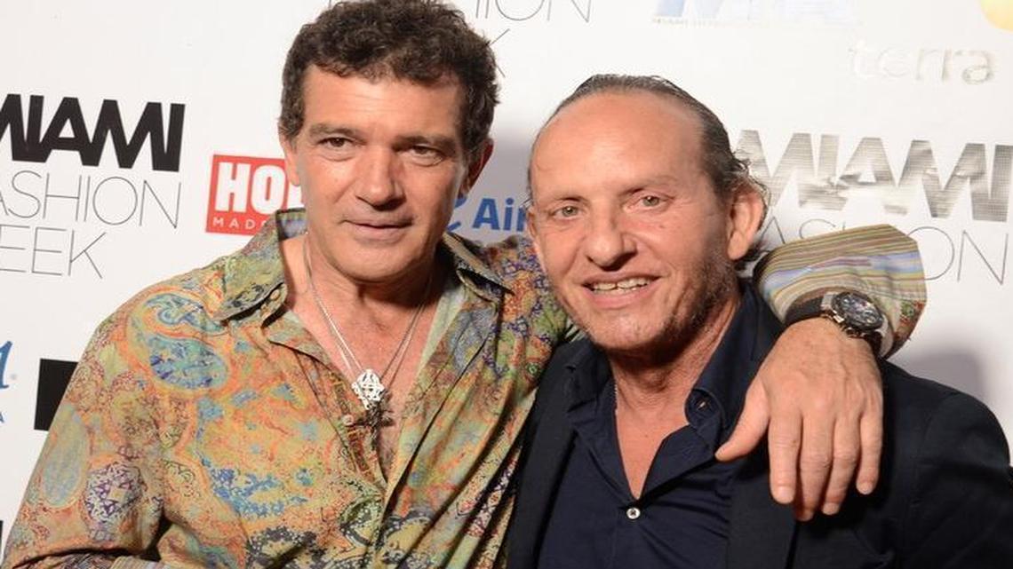 Antonio Banderas and Custo Barcelona at Miami Fashion Week designer’s dinner at Coya June 2, 2016