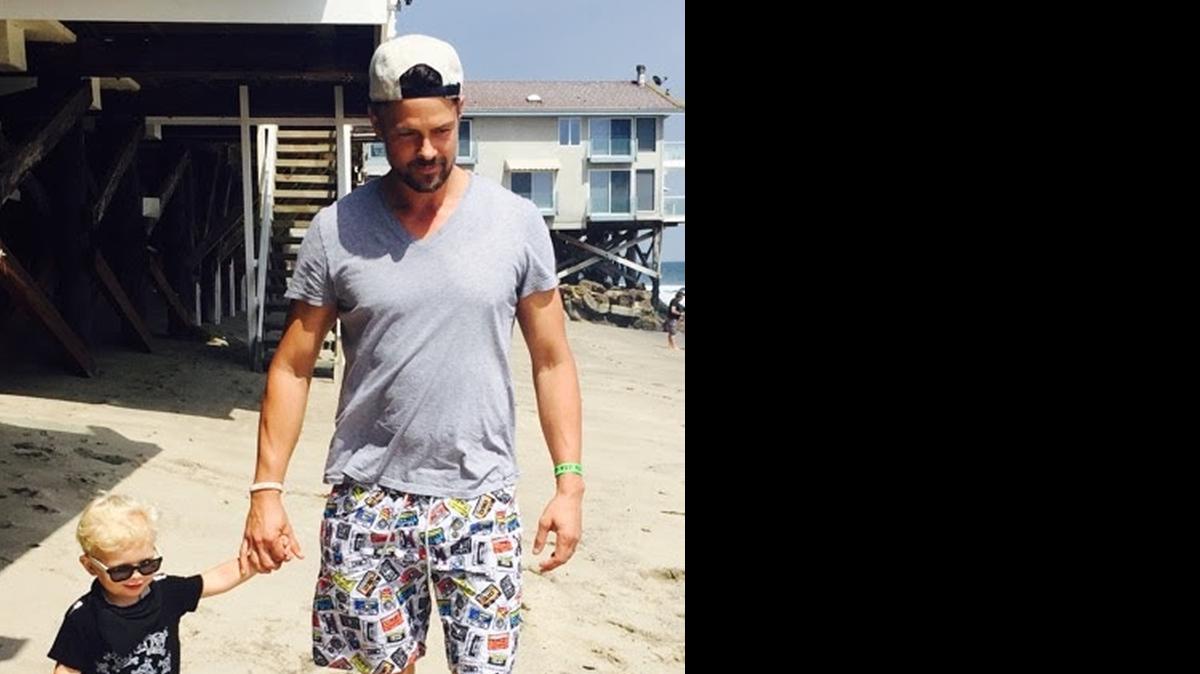 
Josh Duhamel and son wearing matching Le Club trunks
