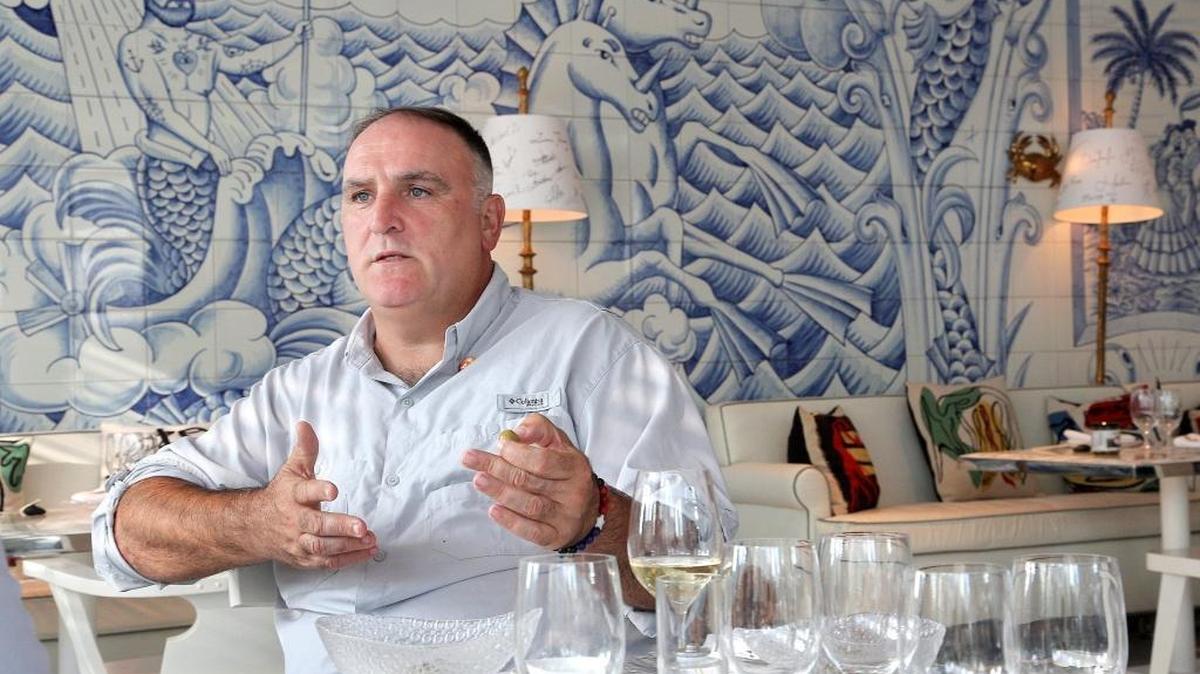 Chef Jose Andres sits down at his restaurant, Bazaar Mar, in November to talk with the Miami Herald after returning from feeding Hurricane Maria victims in Puerto Rico.