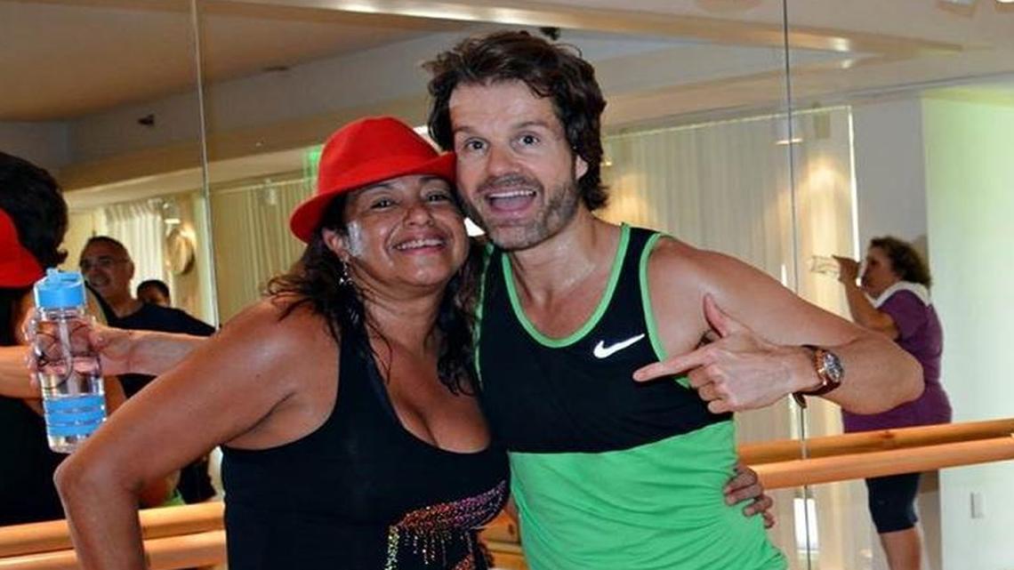 Louis van Amstel with Pritikin Longevity Center + Spa LaBlast Fitness Instructor, Maria Ojeda, from June 22 class