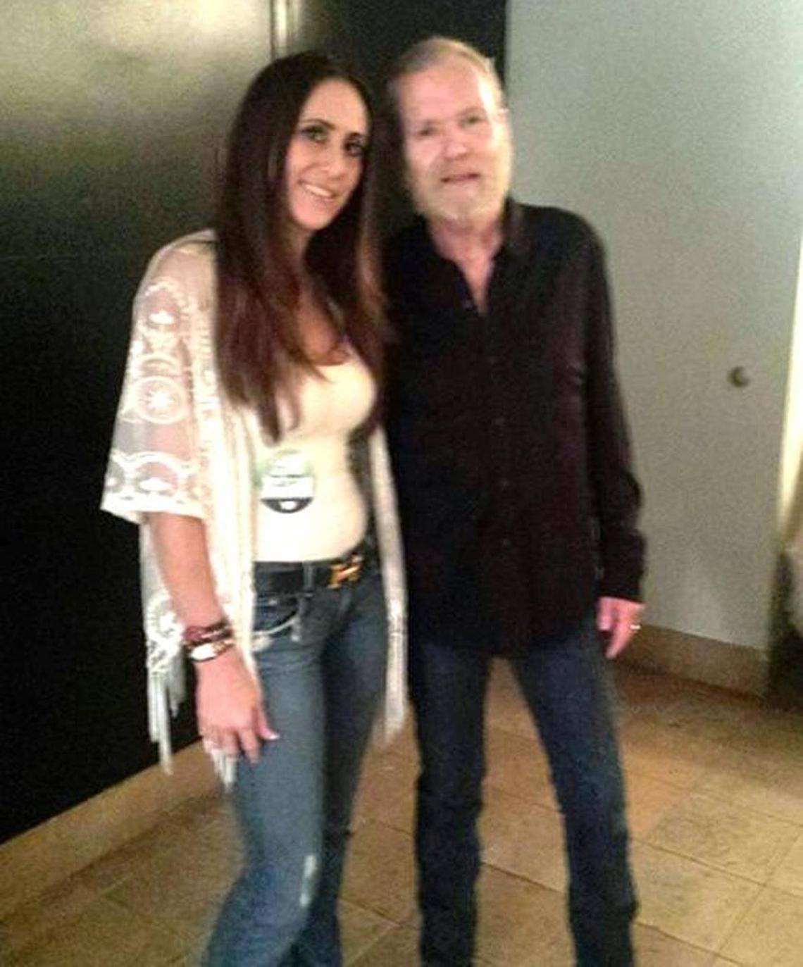 Dana Dowd and Gregg Allman reconnect backstage at Allman’s October 2009 concert at Hard Rock Live near Hollywood.
