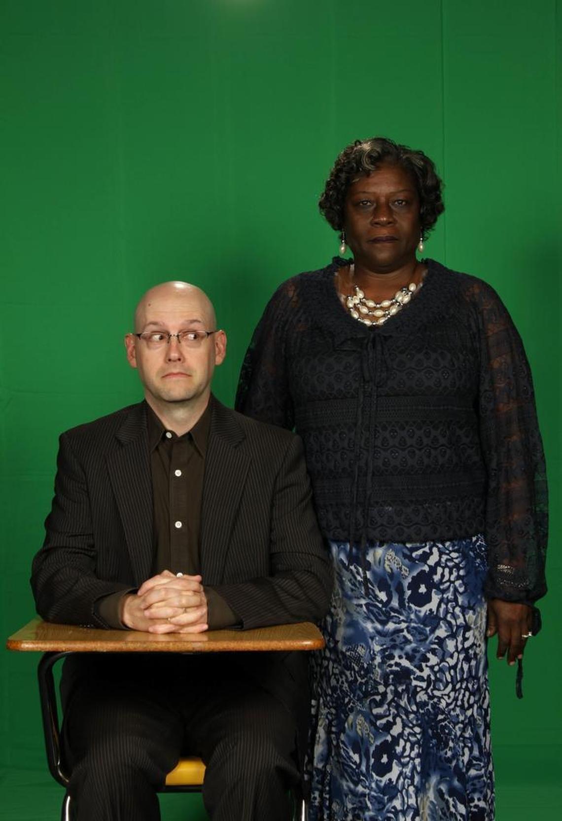 In 2012, South Florida author Brad Meltzer mugs with Sheila Spicer, the North Miami Beach Senior High English teacher he credits with inspiring him to become a writer.