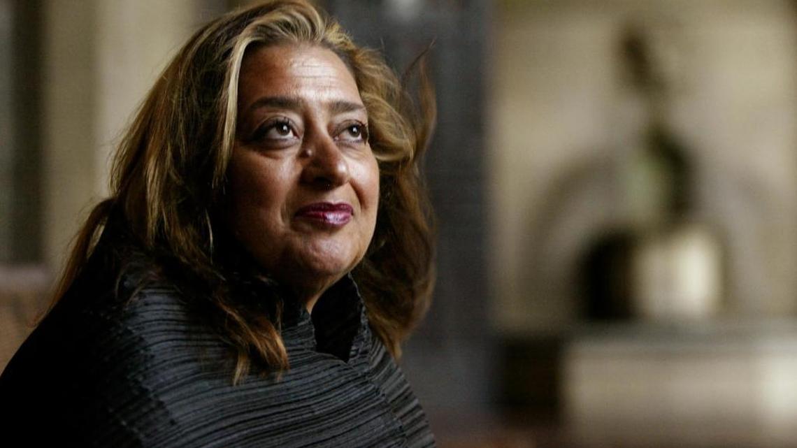 Iraqi-British architect Zaha Hadid poses in West Hollywood, Calif. Hadid, whose modernist, futuristic designs included the swooping aquatic center for the 2012 London Olympics, has died aged 65,