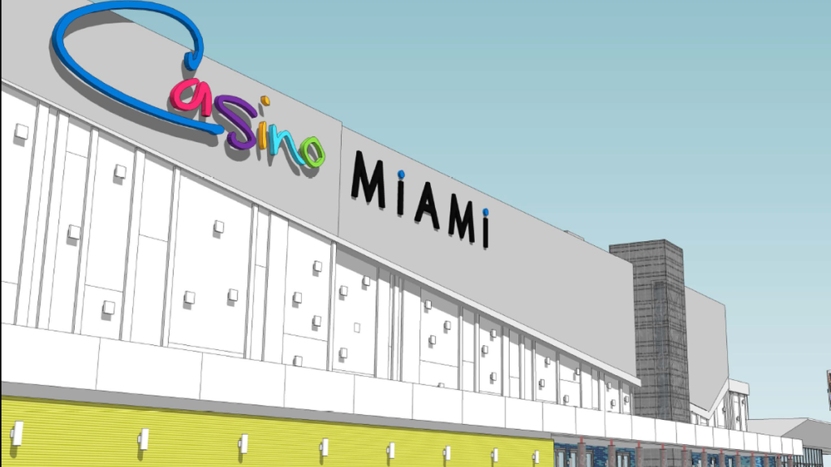 Casino Miami will soon have an improved entry area, as shown in this rendition provided by the casino.