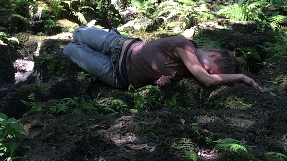 A moment from rehearsal for Jenny Larsson's “LAND” at the FIU Nature Preserve