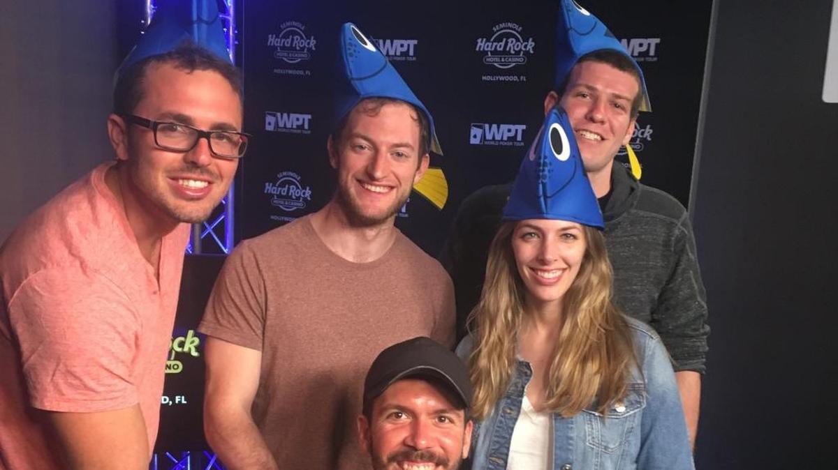 Darryll Fish received support from friends at the final table of a World Poker Tour event. They bought “fish hats” for $6 each at Party City.