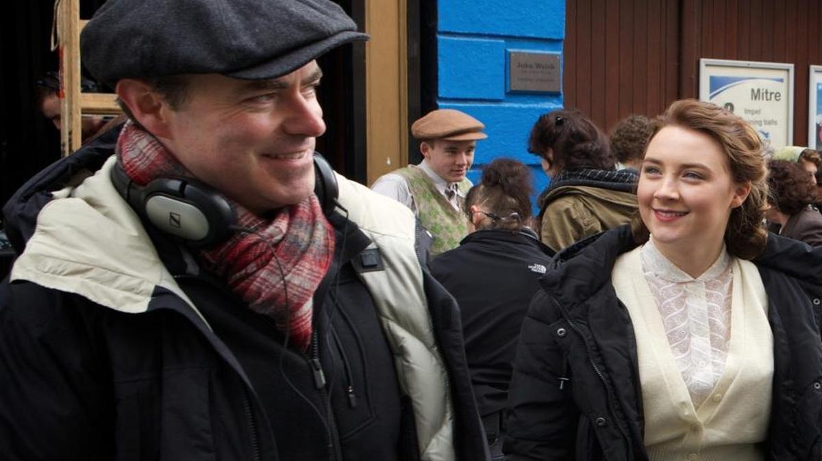 Director John Crowley and Saoirse Ronan on the set of ‘Brooklyn,’ which opens Wednesday. ‘I just loved him straightaway,’ Ronan says.