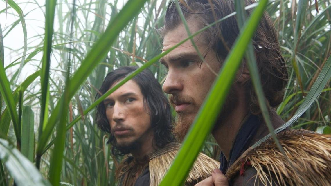 Adam Driver plays Father Garupe and Andrew Garfield plays Father Rodrigues in ‘Silence.’