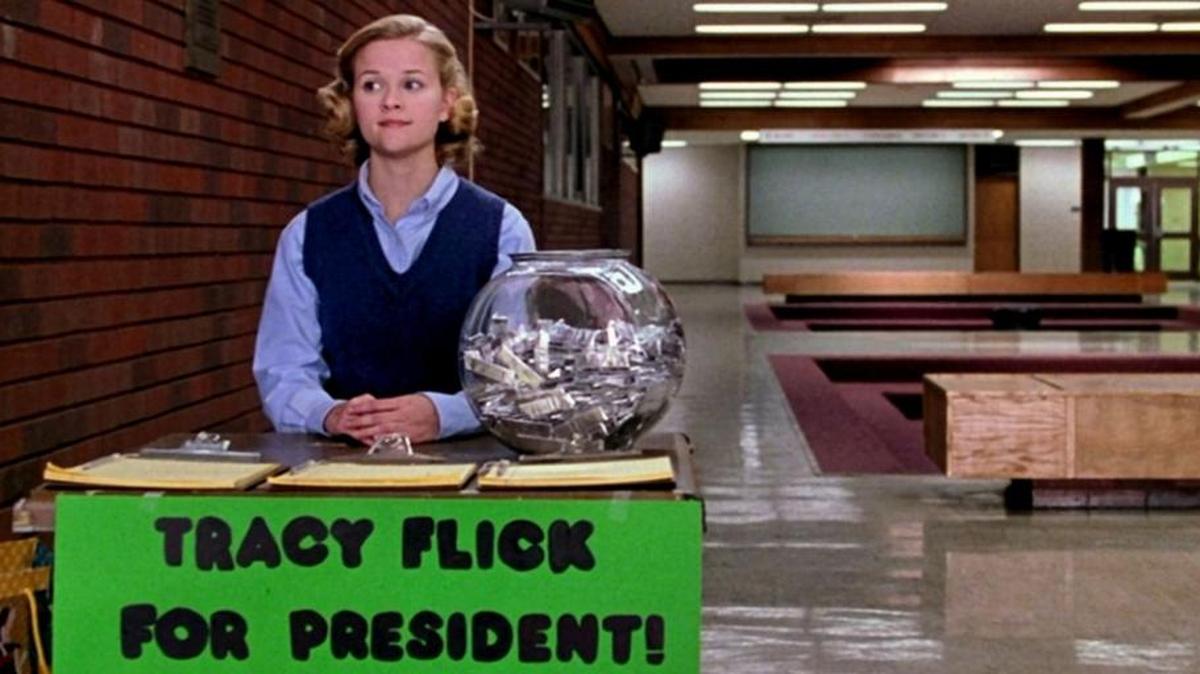 Reese Witherspoon plays the overachiever Tracy Flick in Alexander Payne’s ‘Election.’