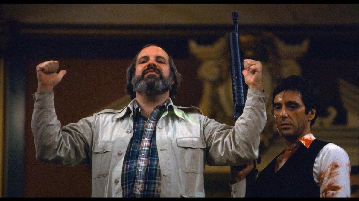 Brian De Palma and Al Pacino on the set of ‘Scarface.’
