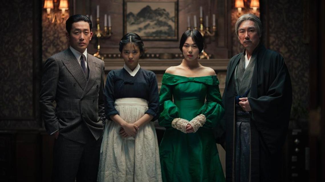 (l. to r.) Ha Jung-woo, Kim Tae-ri, Kim Min-hee and Cho Jin-woong play a dangerous game in 1930s Japan in ‘The Handmaiden.’
