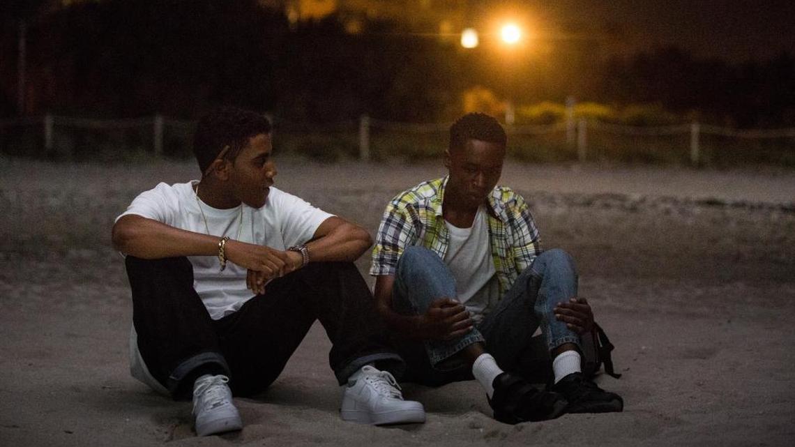 Jharrel Jerome and Ashton Sanders in a scene from ‘Moonlight.’