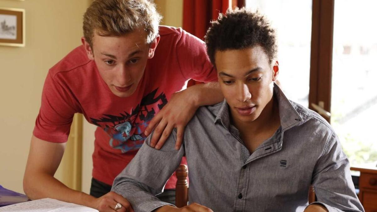 Two teenagers (Kacey Mottet Klein and Corentin Fila) fight off a mutual attraction in ‘Being 17.’