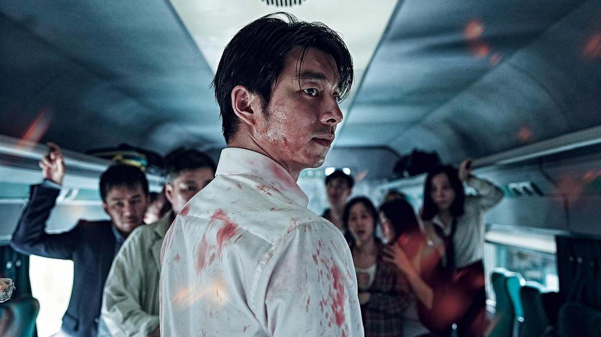 A businessman (Gong Yoo) is trapped aboard a train during a zombie breakout in ‘Train to Busan.’