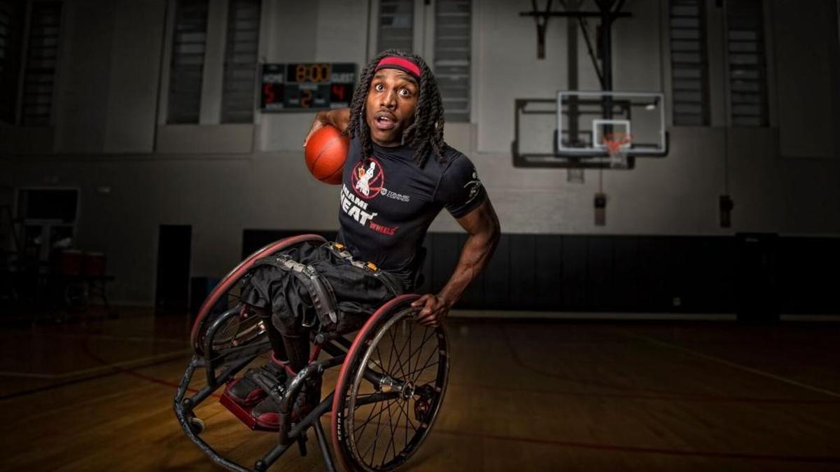 Jeremy “Phenom” Thomas, one of the members of the Miami Heat Wheels, in a scene from ‘The Rebound.’