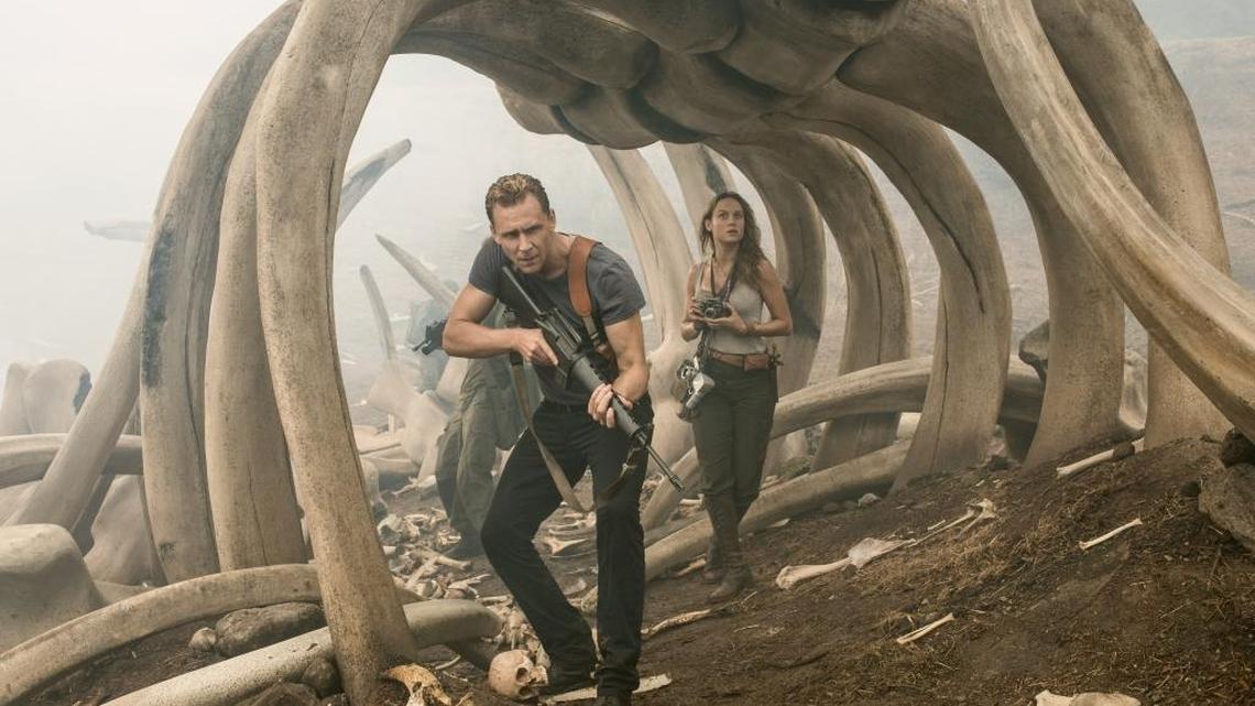 Tom Hiddleston and Brie Larson are among the explorers trying to survive attacks from giant monsters in ‘Kong: Skull Island.’