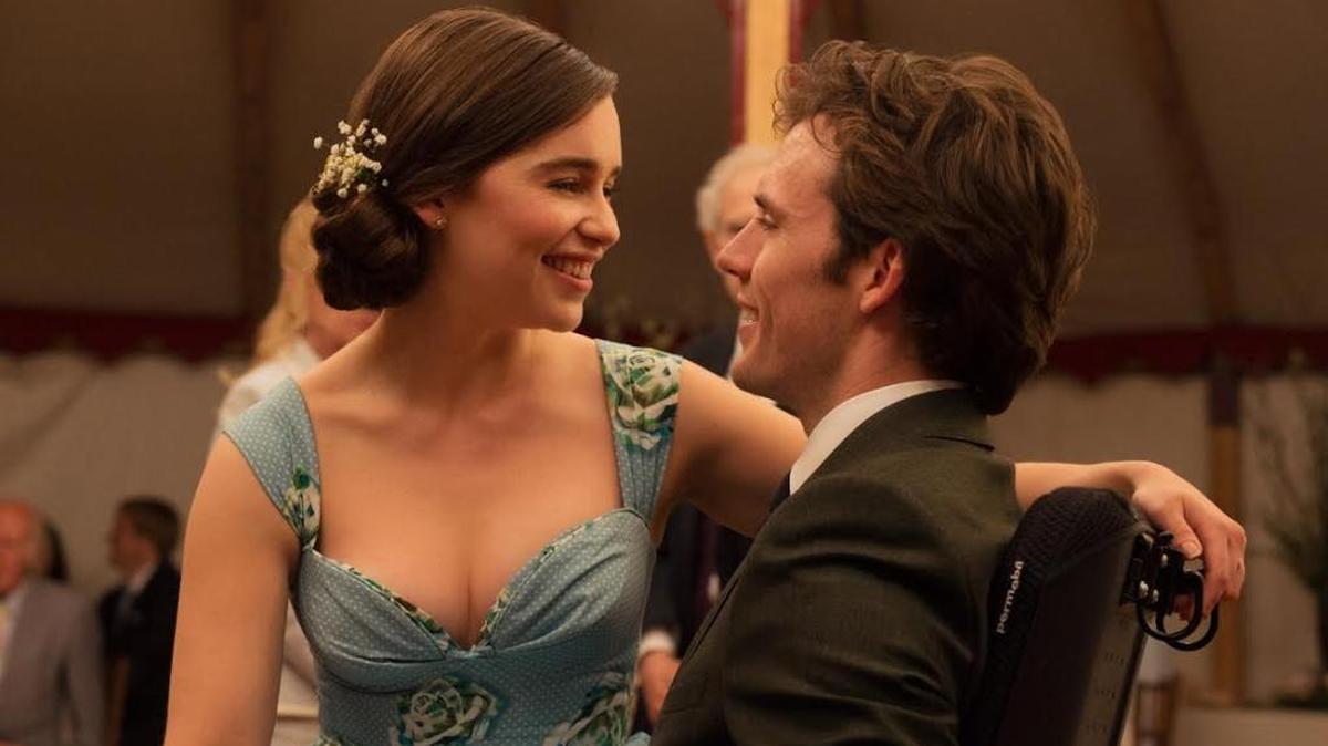 Louisa (Emilia Clarke) and Will (Sam Claflin) share a scandalous dance at a wedding in ‘Me Before You.’