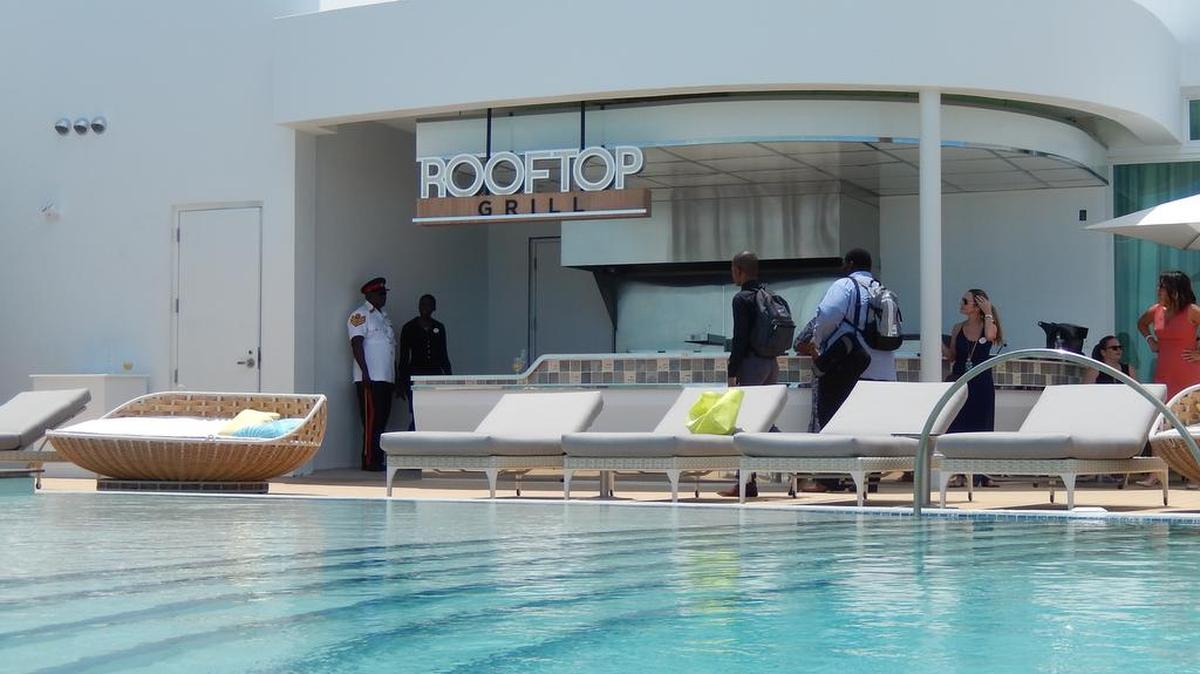 New Phase II portions include a pool atop the five-story building, a ground-floor lazy river, a spa and more dining.
