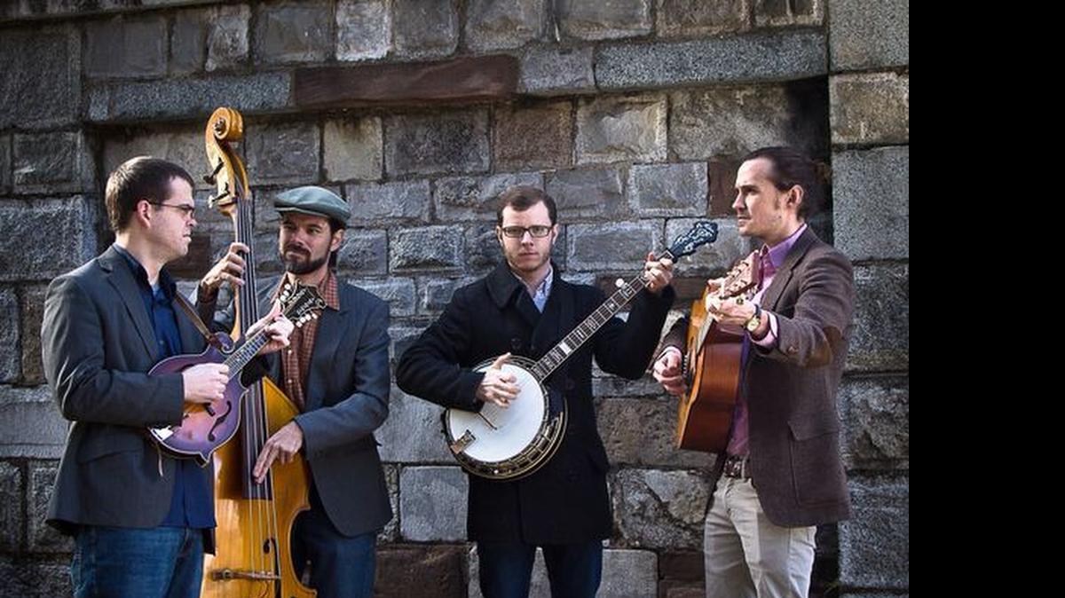 
From left, Cory Chambers with the mandolin, Anthony Teixeira with the upright bass, Jay Rudd with the banjo and Aaron Zimmer with the guitar.
