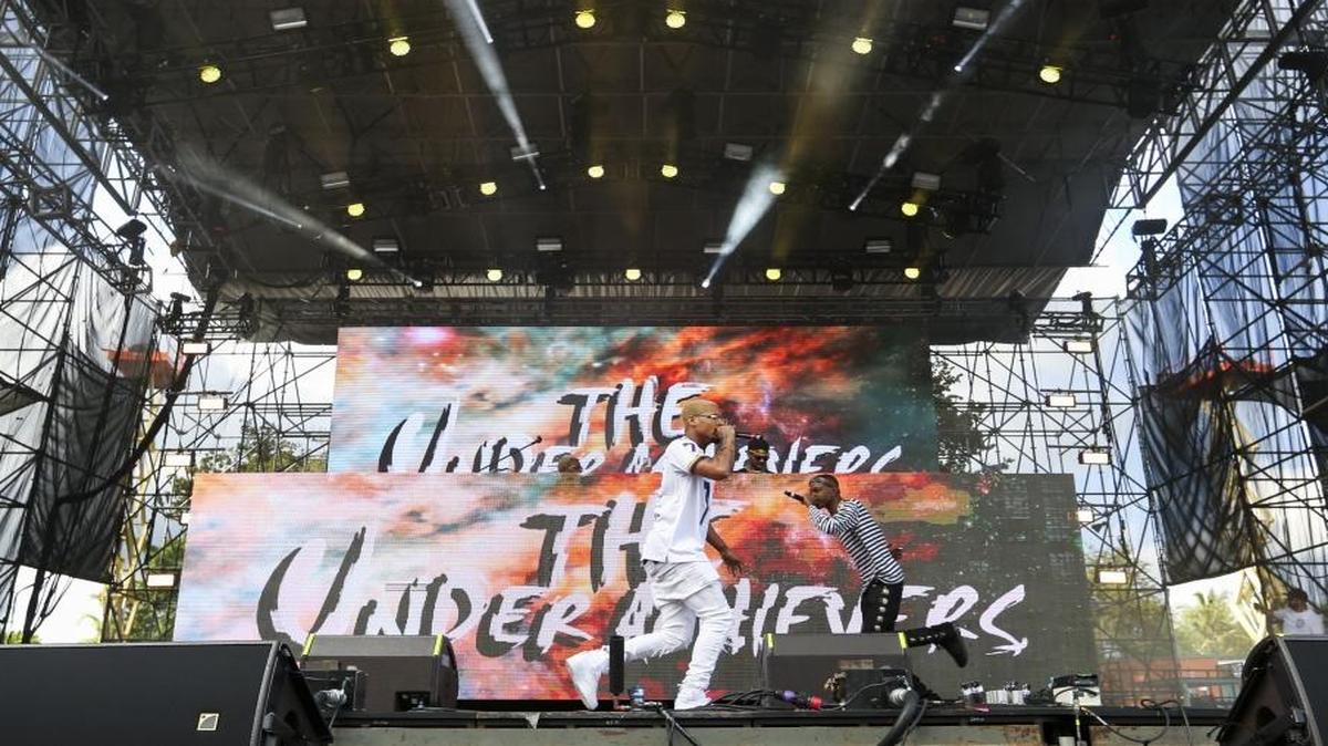 The Underachievers perform during the first day of the Rolling Loud Festival in downtown Miami on Fri., May 5, 2017.