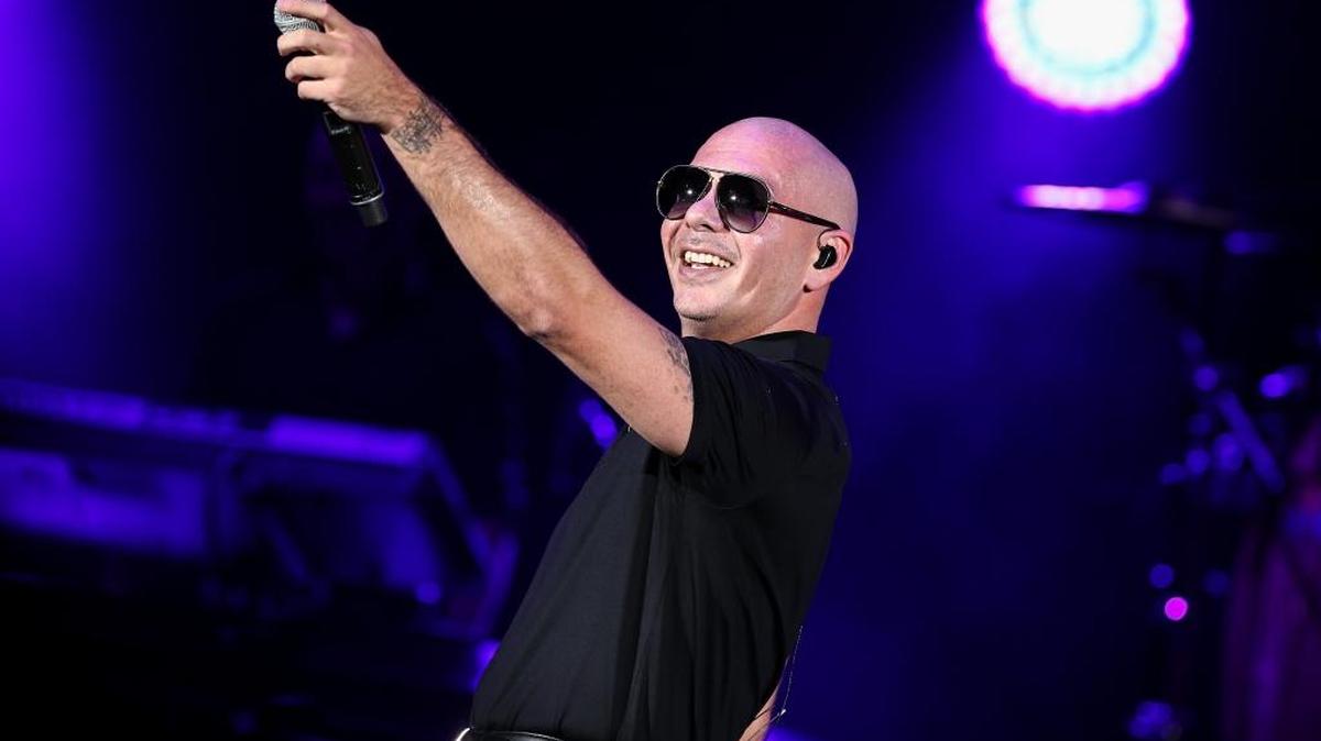 Pitbull performs in a 2016 concert in Los Angeles.
