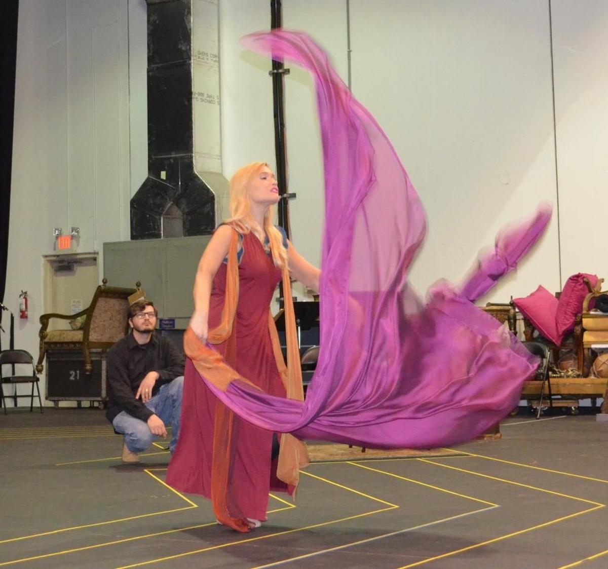 Kirsten Chambers rehearses the title role of the Florida Grand Opera production of ‘Salome,’ directed by Bernard Uzan.
