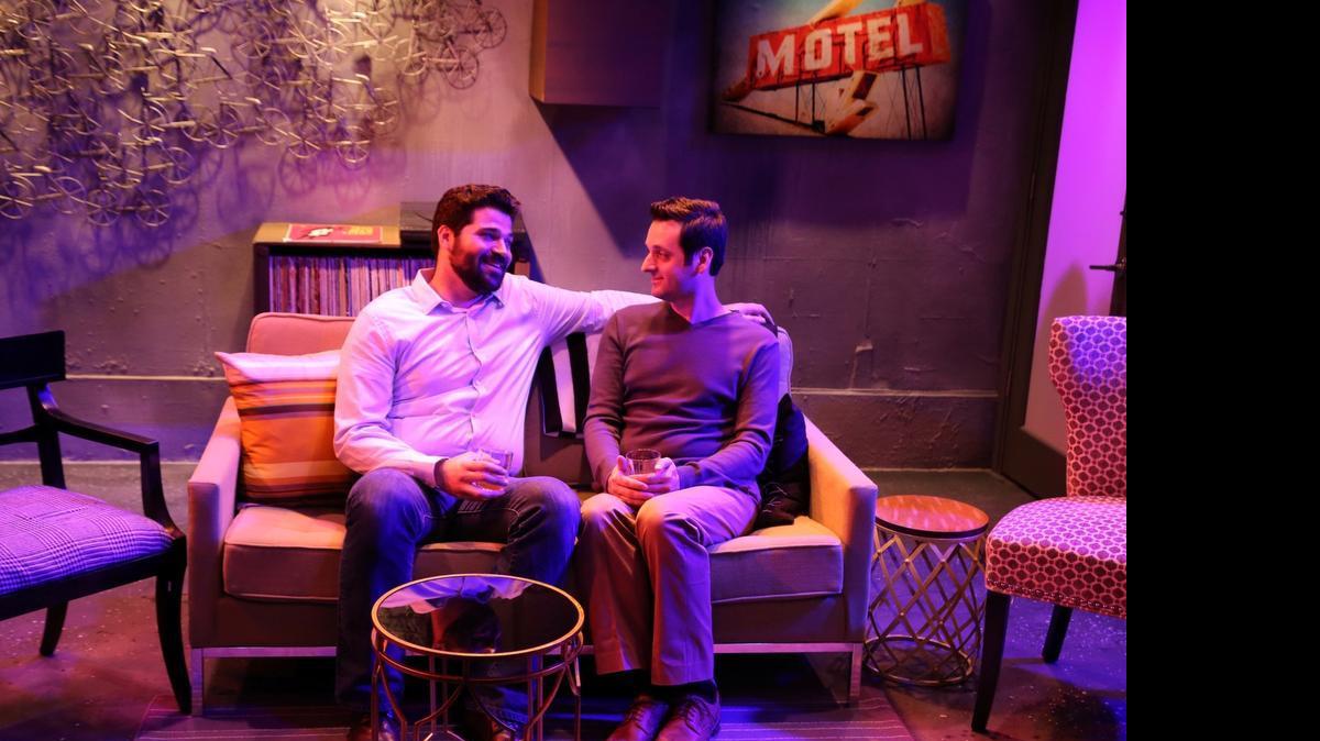 
Alex Alvarez charms Antonio Amadeo at the start of a powerful love story in Michael McKeever’s ‘Daniel’s Husband,’ now getting an Island City Stage world premiere.
