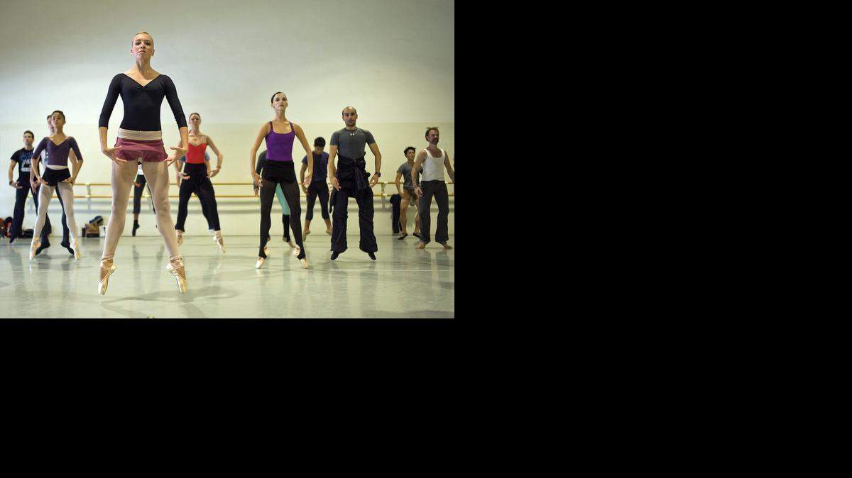
NEW DAY: Miami City Ballet dancers in their daily morning class in preparation for the new season.
