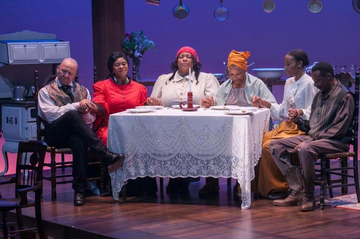 Seth Ian Crawford, Rita Joe, Brandiss Seward, Carolyn Johnson, Candice Marie Singleton and Chat Atkins in ‘Flyin’ West.’