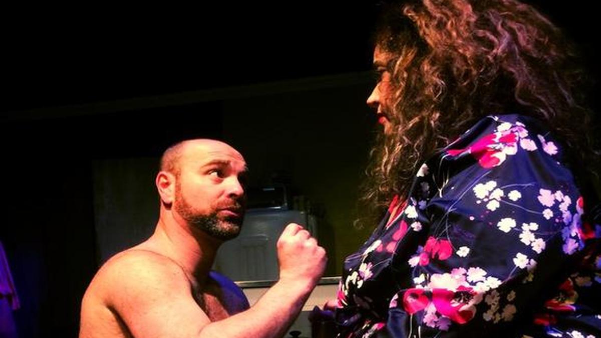 
Andy Quiroga makes his case to Casey Dressler in Alliance Theatre’s ‘Frankie and Johnny in the Clair de Lune.’
