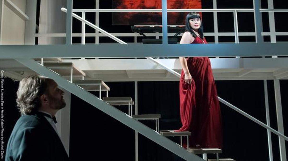 
Gregg Weiner and Jessica Farr star as George Tesman and Hedda Gabler in Miami Theater Center’s latest production.
