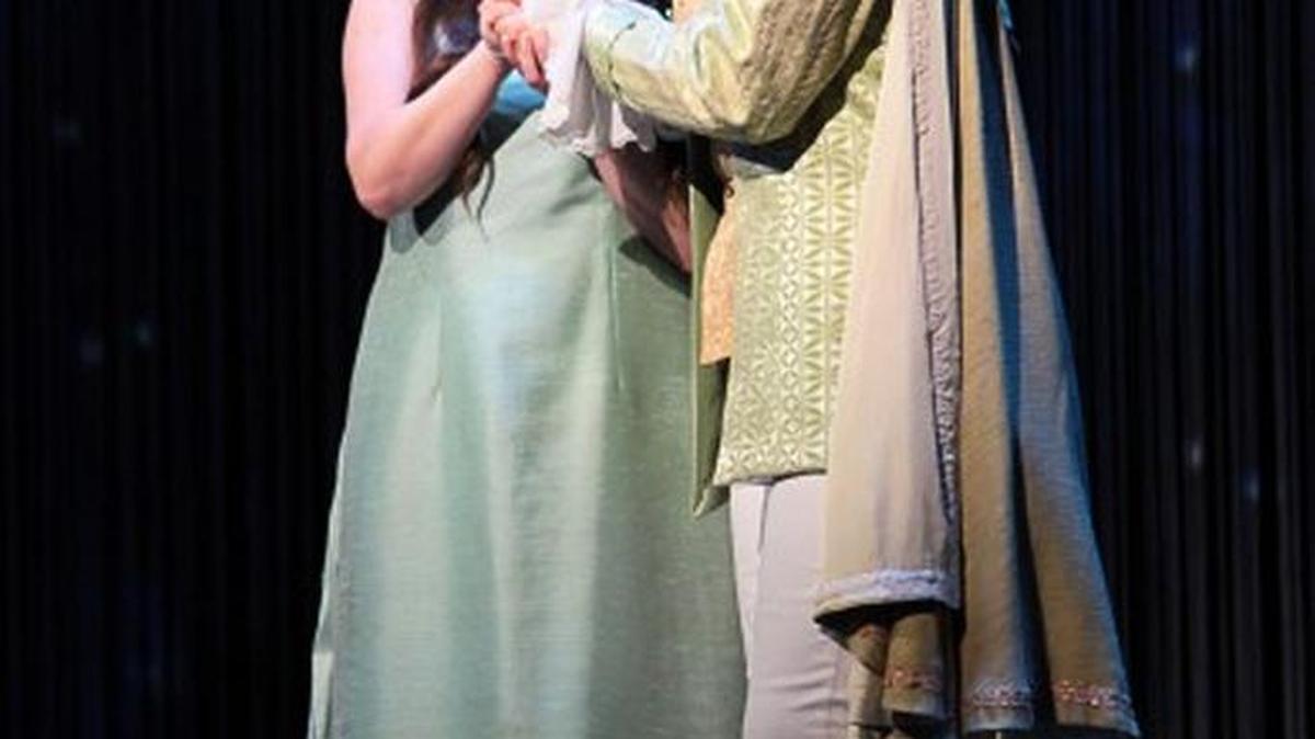 
Chelsea DeLorenz (left) and Sarah Saturnino sang the roles of Cendrillon and her prince in ‘Cendrillon’ at the Miami Summer Music Festival.
