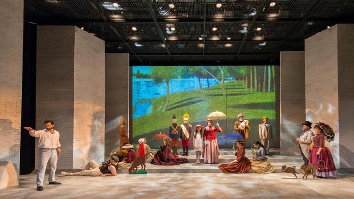 Zoetic Stage’s cast re-creates the famous Georges Seurat painting in ‘Sunday in the Park With George.’