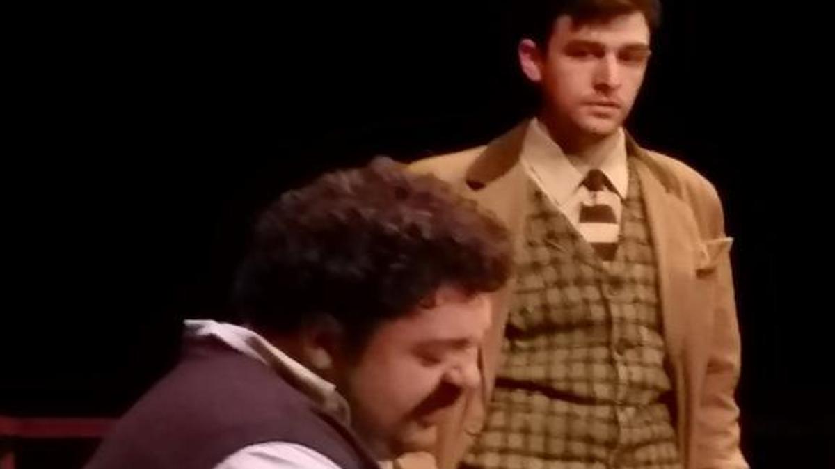 Zack Myers (seated) portrays Albert Einstein to Daniel Leonard’s Franz Kafka in ‘Franz & Albert.’