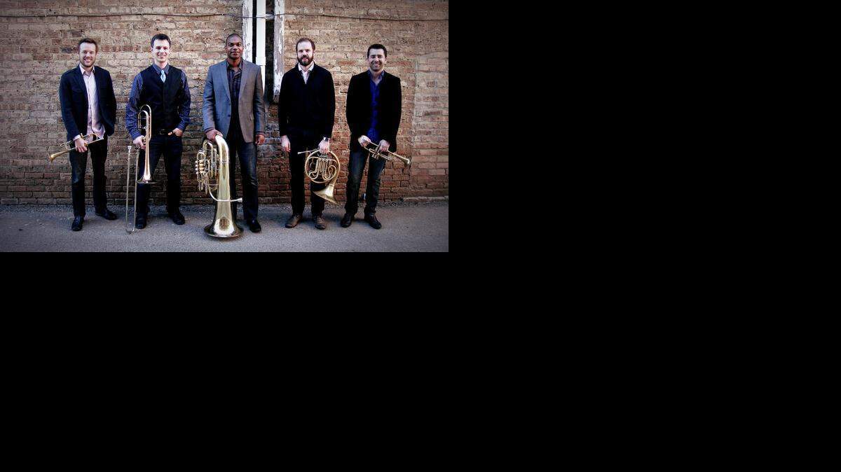 
Axiom Brass features trumpeter Kris Hammond, trombonist Orin Larson, tubist Kevin Harrison, hornist Matthew Oliphant and Brazilian trumpeter and co-founder Dorival Puccini Jr.

