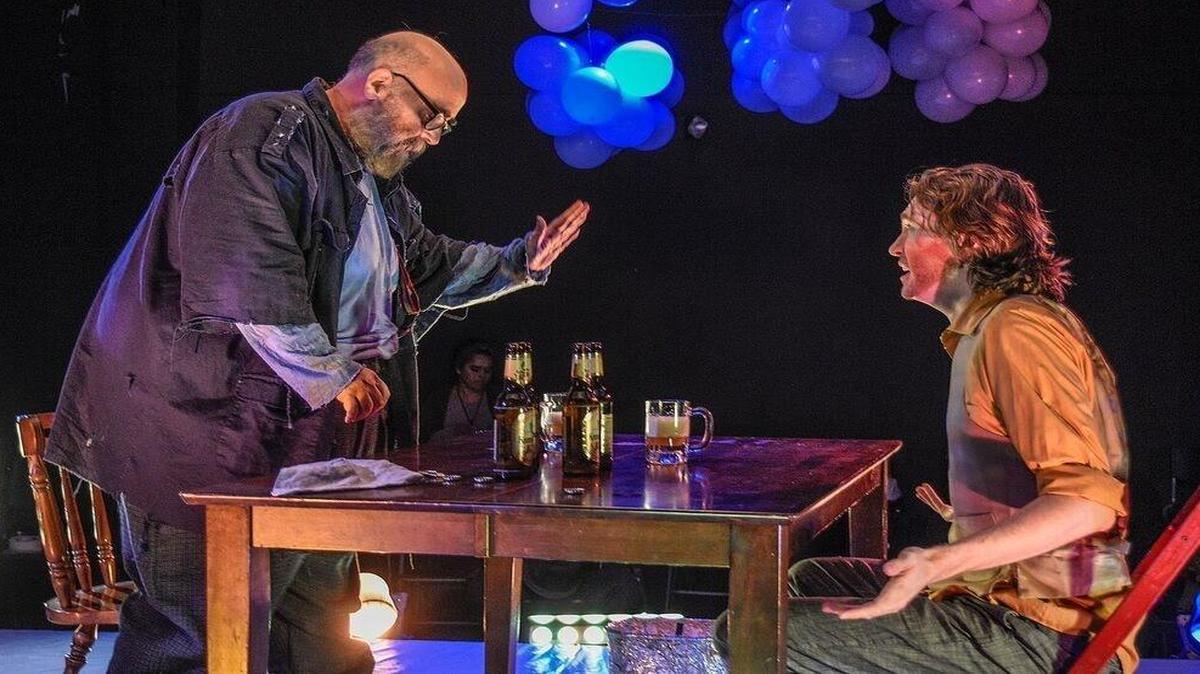 Peter Joseph Smith confronts Noah Levine in ‘Audience,’ part of Mad Cat Theatre’s Václav Havel double bill at Miami Theater Center.