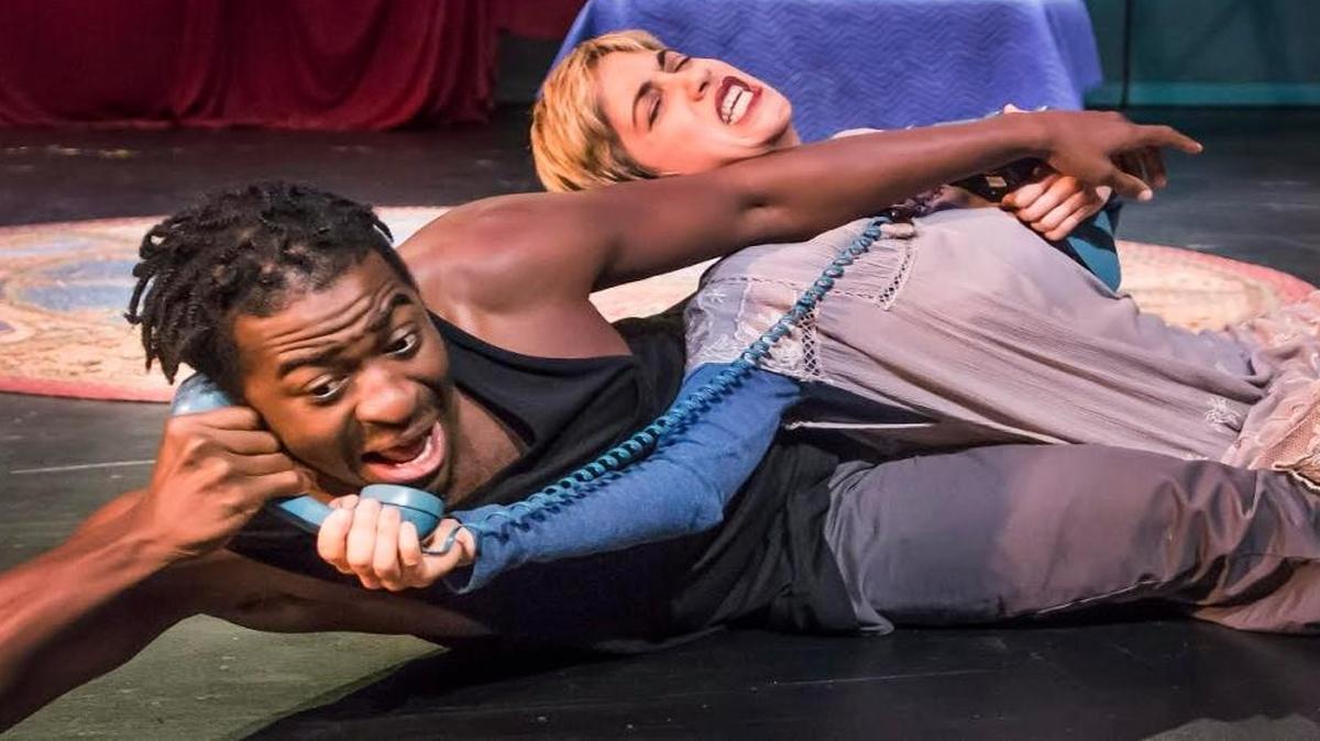 Edson Jean as Felice and Shira Abergel as Clare in “The Two-Character Play” at Miami Theater Center.