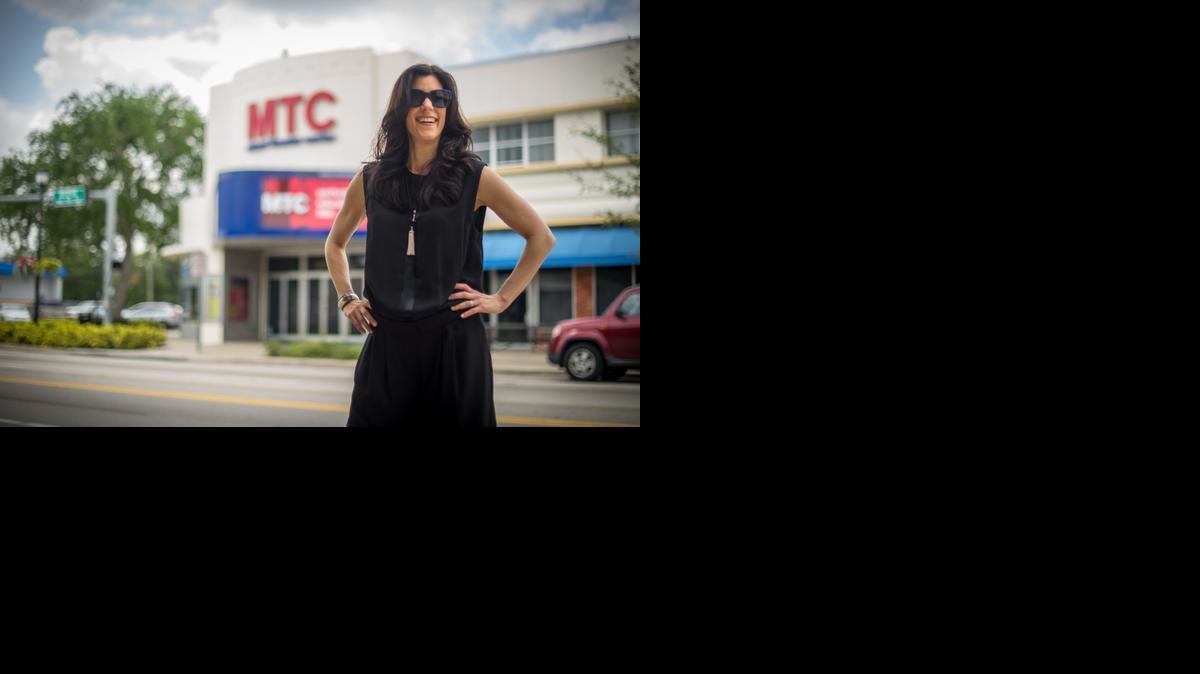 
Miami Theater Center founder and artistic director Stephanie Ansin stands outside the bustling arts center in Miami Shores.

