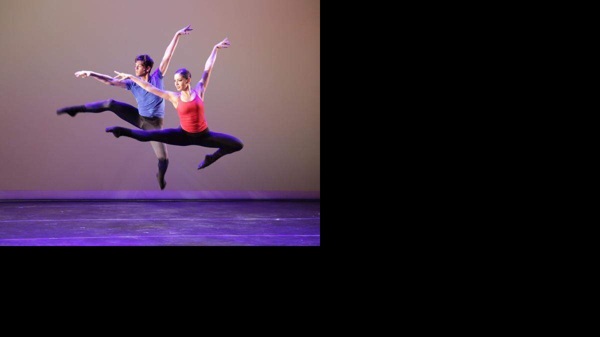 
Andrea Fabbri, left, and Daniela O’Niel, right, dance to Rhapsody in Blue by George Gershwin during the YoungArts Miami’s Dance, Music, Theater & Voice Performance that took place March 14, 2015 in the Colony Theater in Miami Beach. 
