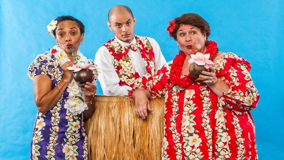 Karen Stephens, Andres Maldonado and Elizabeth Dimon in City Theatre’s 2016 Summer Shorts production of ‘Best Lei’d Plans’ by Kelly Younger.